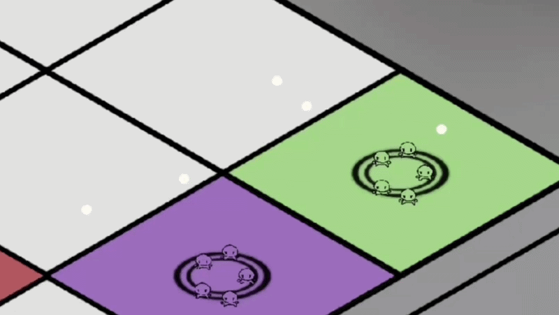 Tribe characters collecting Motes in HOLY ROLLER